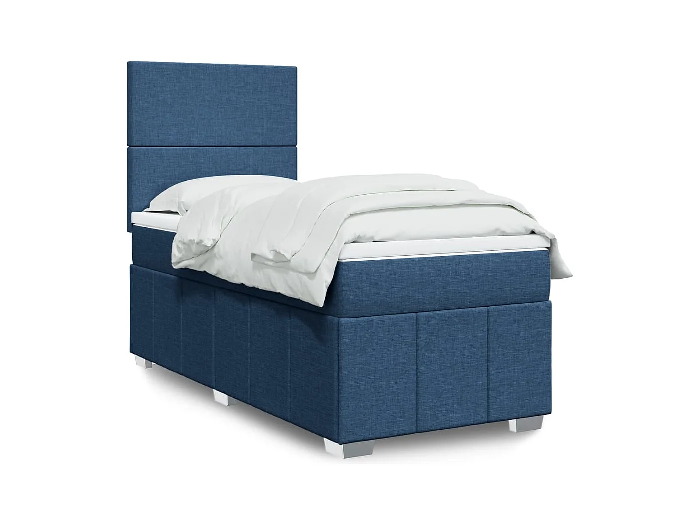 Giroletto a Molle con Materasso Blu 90x190 cm in Tessuto