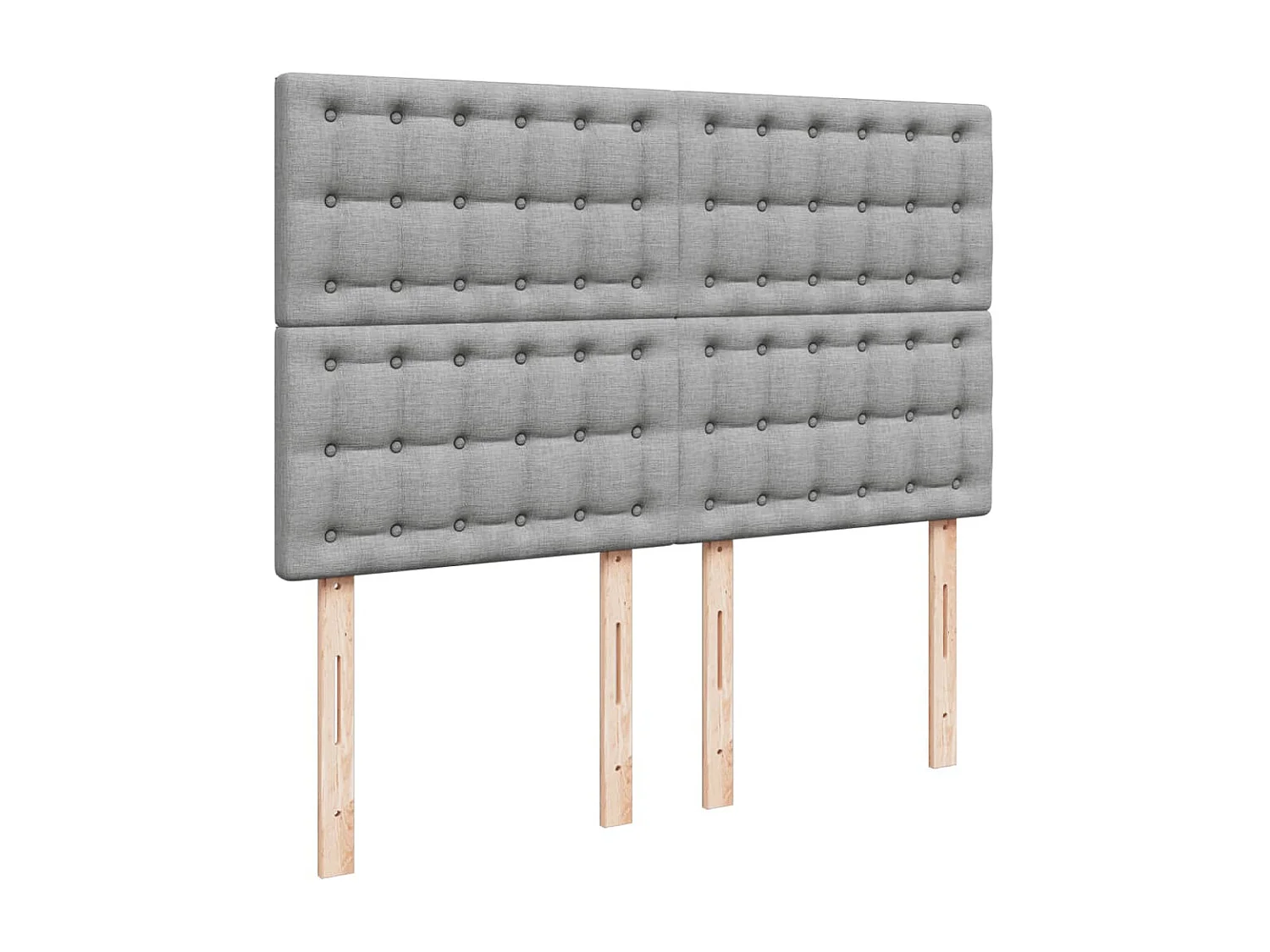 Cama box spring con colchón tela gris claro 160x200 cm