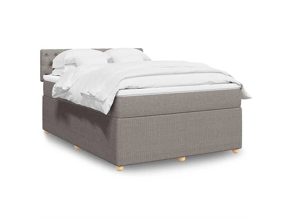 Boxspring met matras stof taupe 160x200 cm