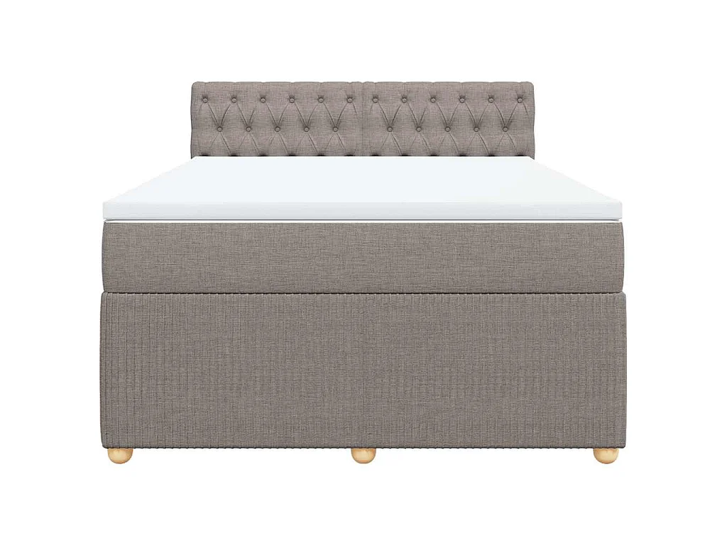 Boxspring met matras stof taupe 160x200 cm