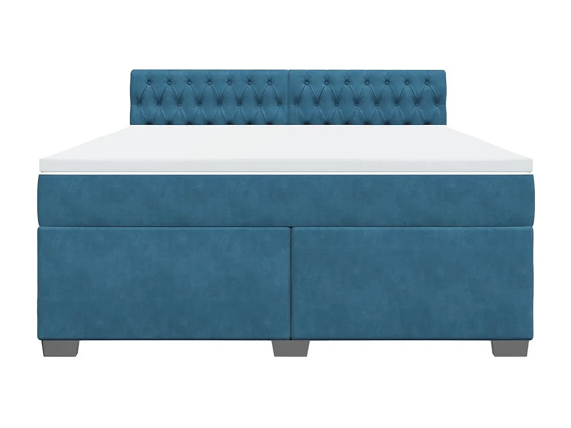 Boxspring met matras fluweel blauw 180x200 cm
