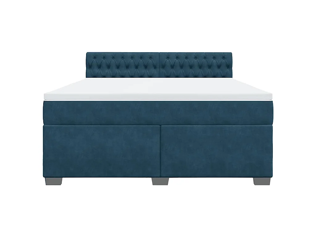 Boxspring met matras fluweel blauw 180x200 cm