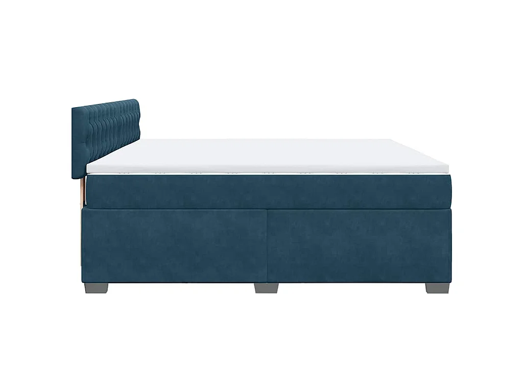 Boxspring met matras fluweel blauw 180x200 cm