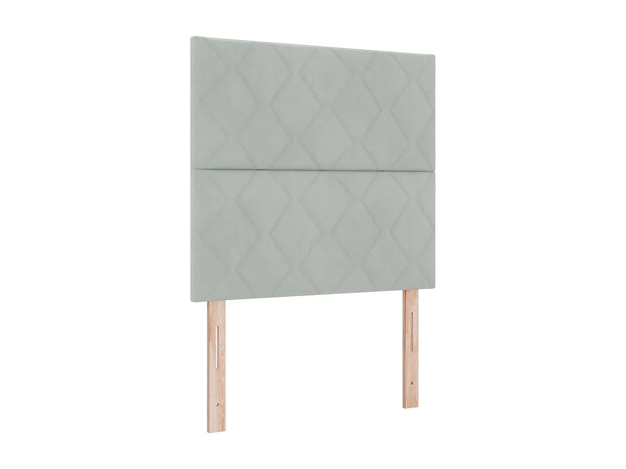 Letto a molle con materasso Grigio chiaro 90 x 190 cm Velluto