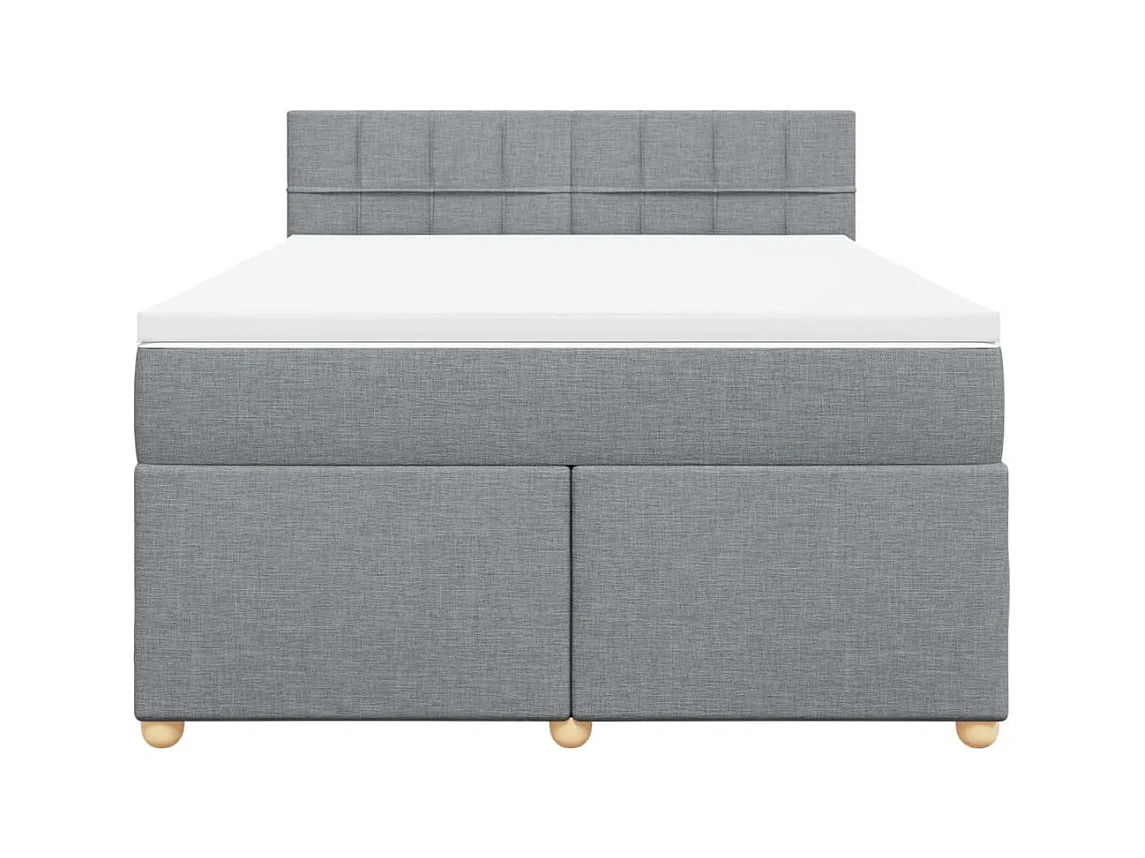 Boxspringbett mit Matratze Hellgrau 140x190 cm Stoff