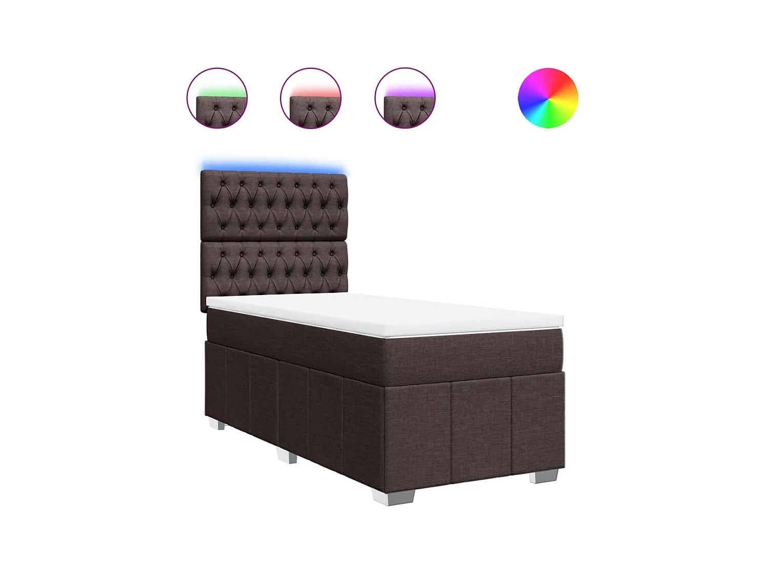 Boxspringbett mit Matratze Dunkelbraun 100x200 cm Stoff