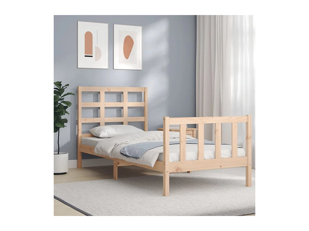 Cadre de lit sans matelas 90x190 cm bois de pin massif
