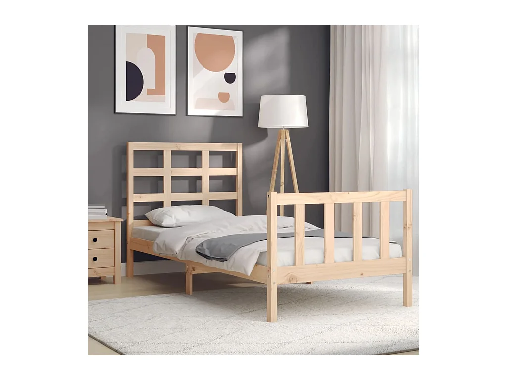 Cadre de lit sans matelas 90x190 cm bois de pin massif