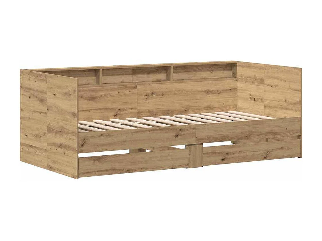 Lit d'appoint Chêne artisanal 90 x 200 cm Bois d'ingénierie