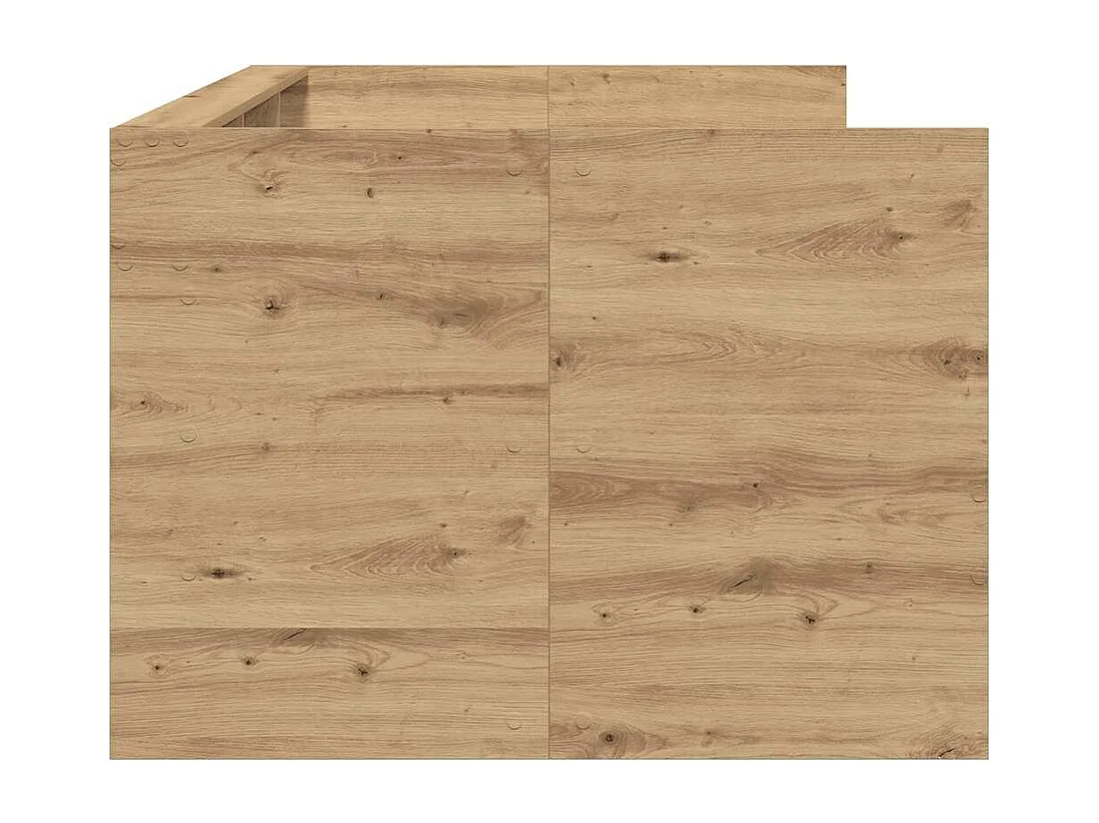 Lit d'appoint Chêne artisanal 90 x 200 cm Bois d'ingénierie