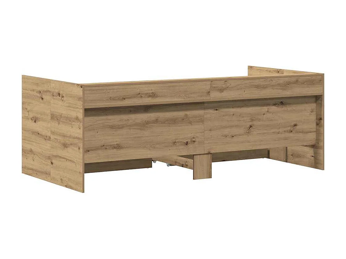 Lit d'appoint Chêne artisanal 90 x 200 cm Bois d'ingénierie