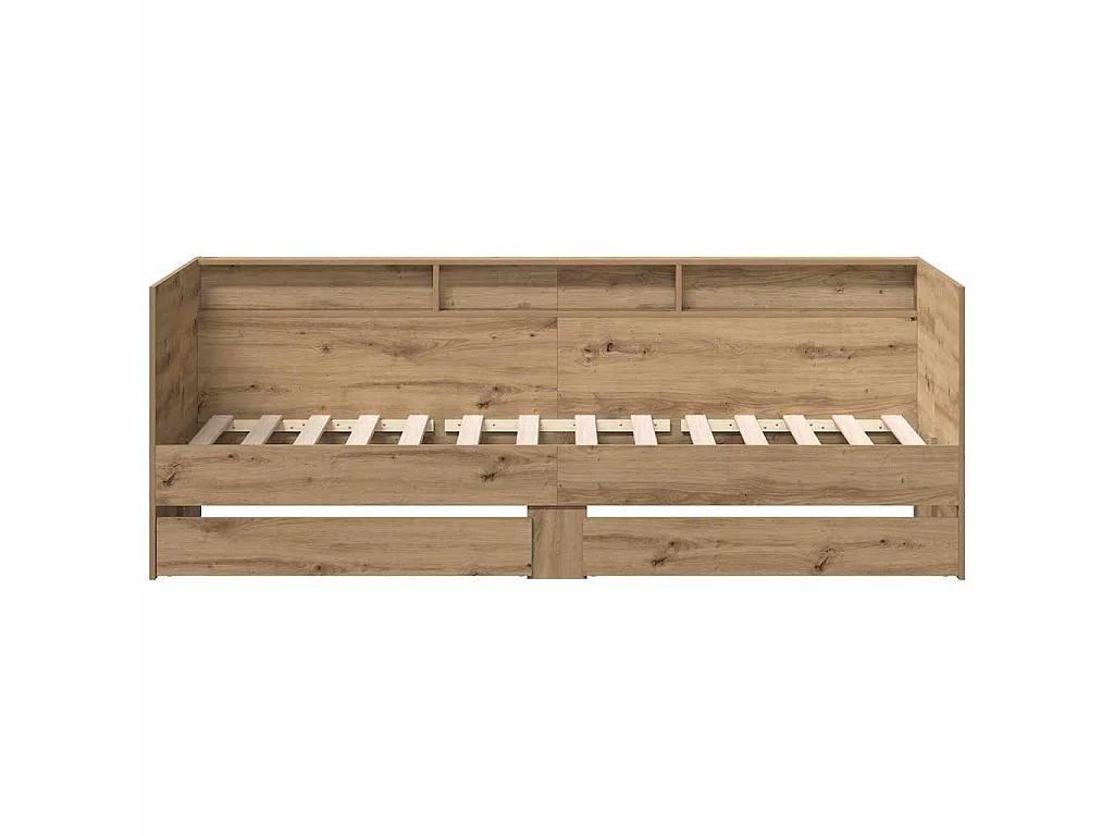 Lit d'appoint Chêne artisanal 90 x 200 cm Bois d'ingénierie