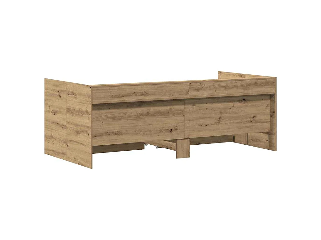Lit d'appoint Chêne artisanal 90 x 200 cm Bois d'ingénierie