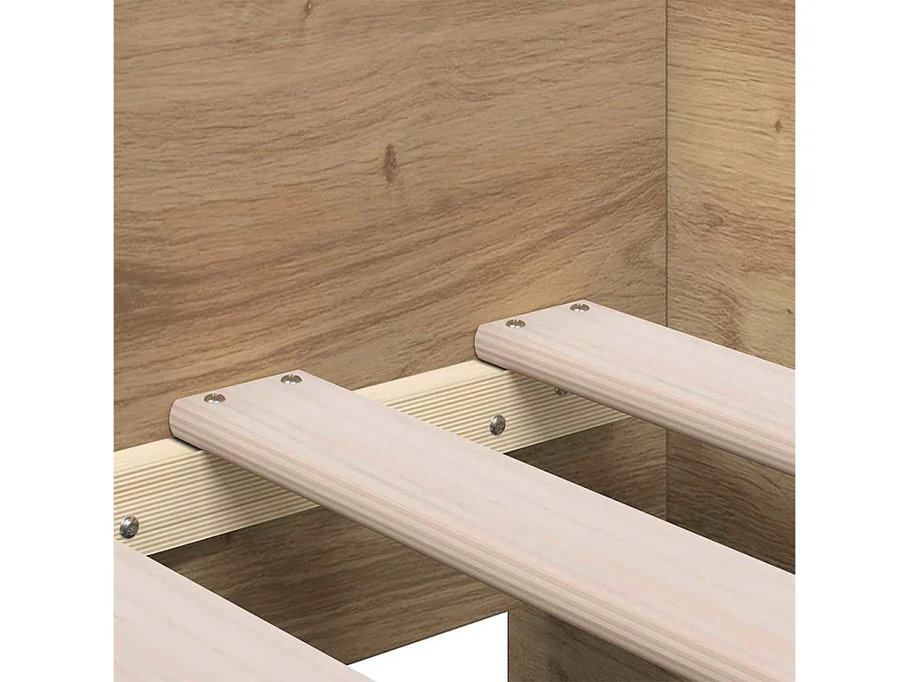 Lit d'appoint Chêne artisanal 90 x 200 cm Bois d'ingénierie