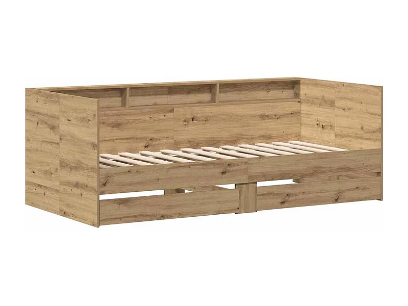 Lit d'appoint Chêne artisanal 90 x 200 cm Bois d'ingénierie