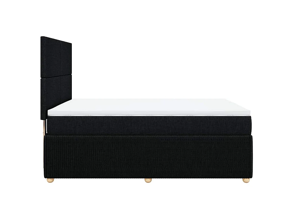 Giroletto a Molle con Materasso Nero 160x200 cm in Tessuto