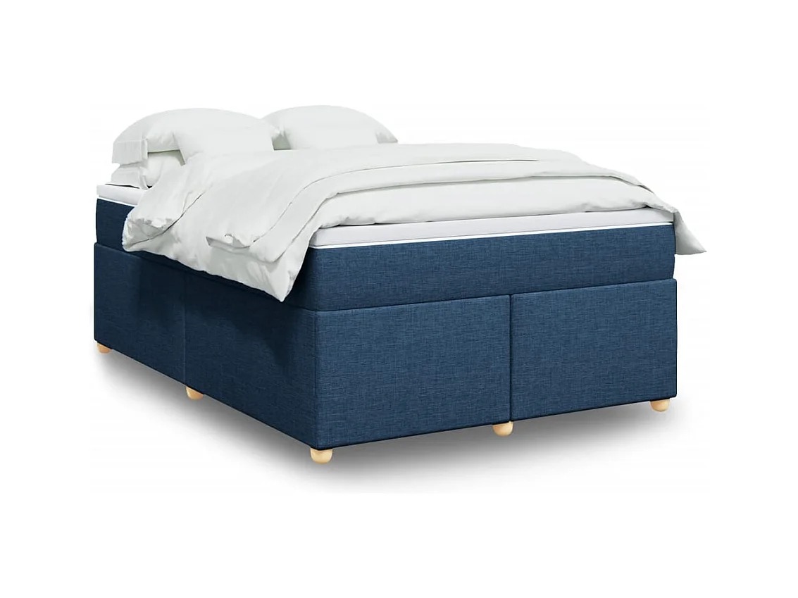 Boxspring met matras stof blauw 160x200 cm