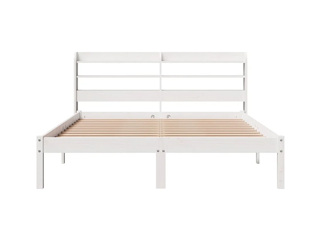 Letto senza Materasso Bianco 140x190 cm Legno Massello di Pino