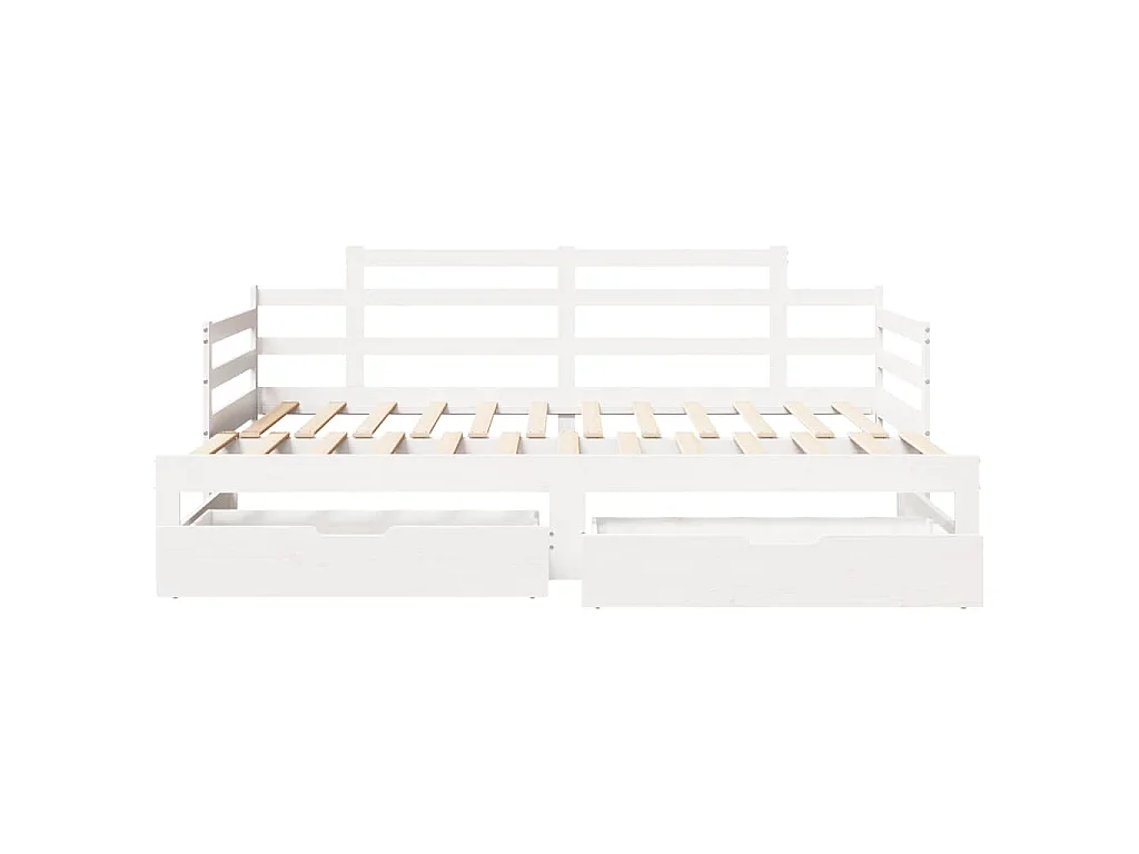 Letto Estraibile con Cassetti senza Materasso Bianco 90x200 cm