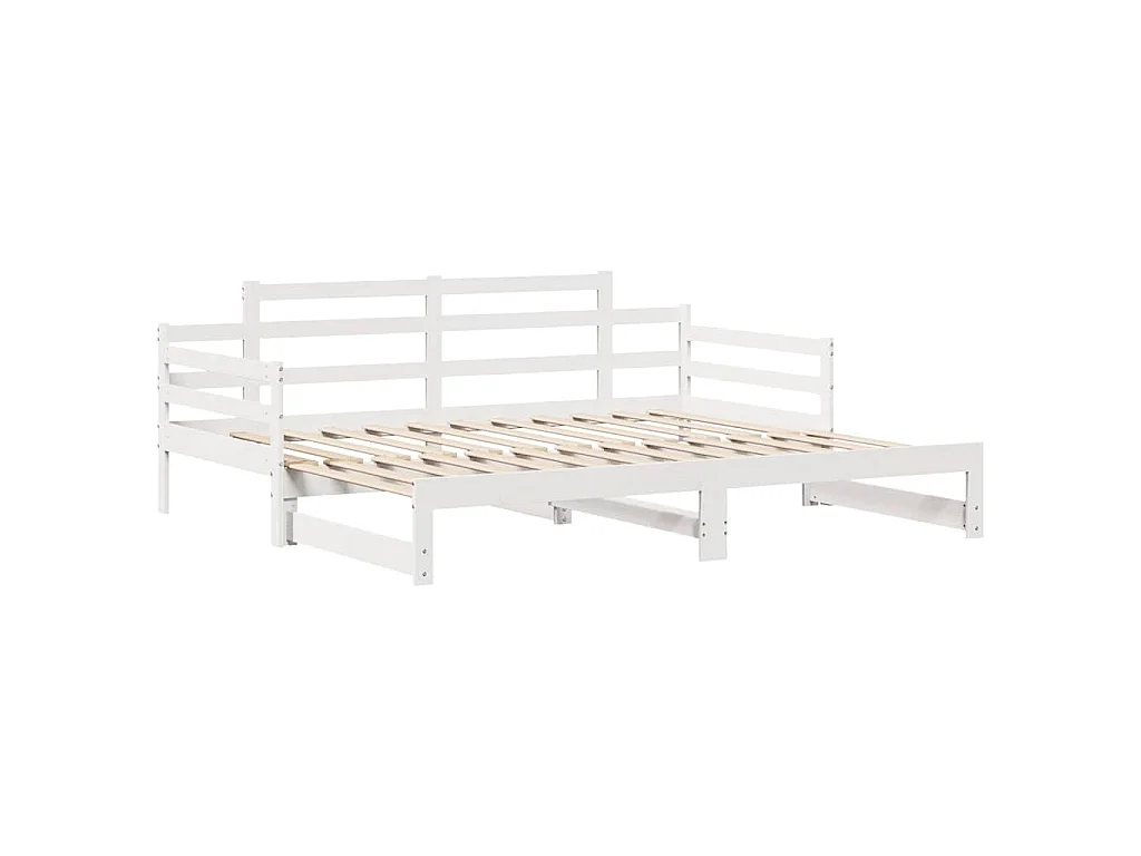 Letto Estraibile con Cassetti senza Materasso Bianco 90x200 cm