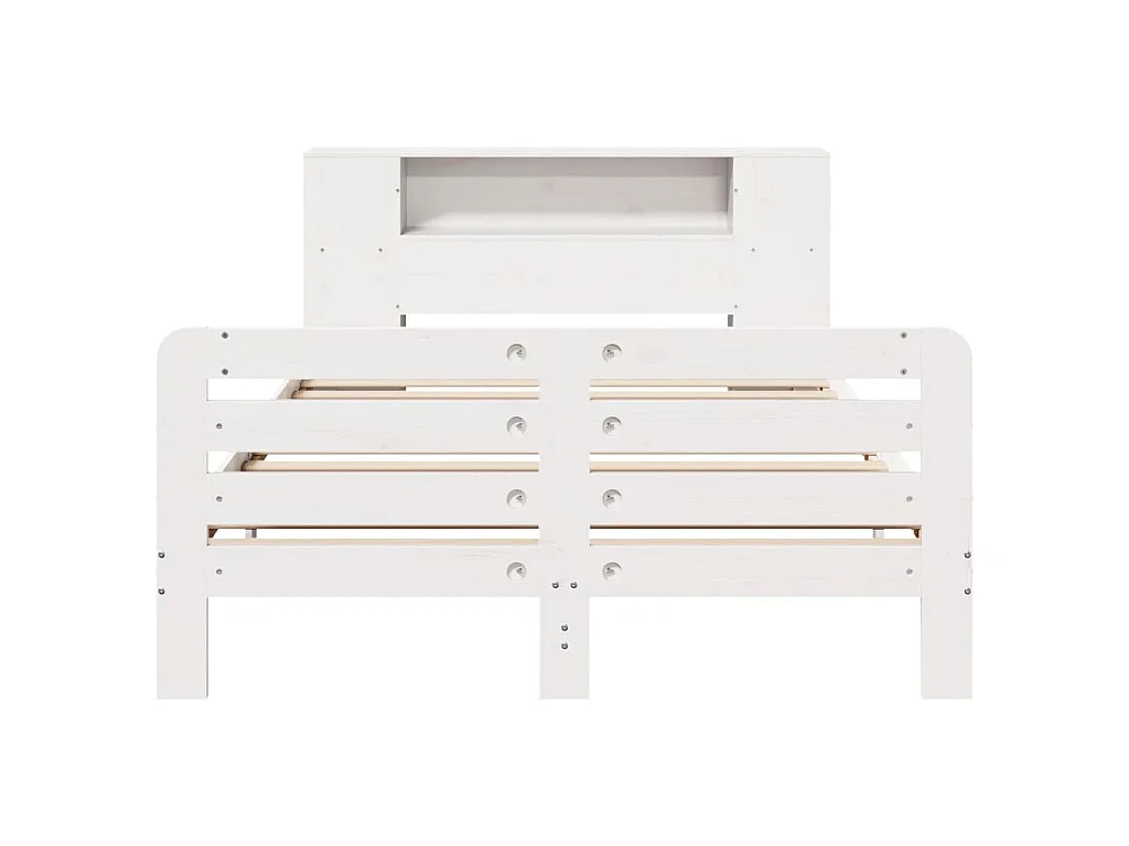 Estructura de cama sin colchón madera de pino blanca 140x200 cm