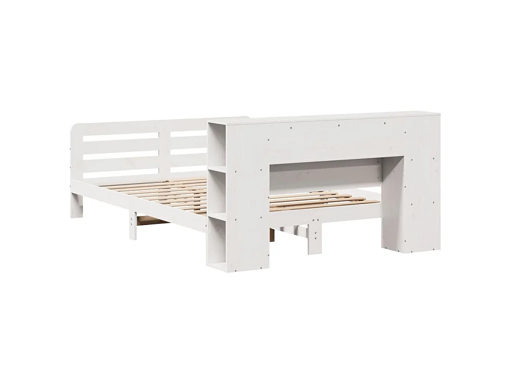 Estructura de cama sin colchón madera de pino blanca 140x200 cm