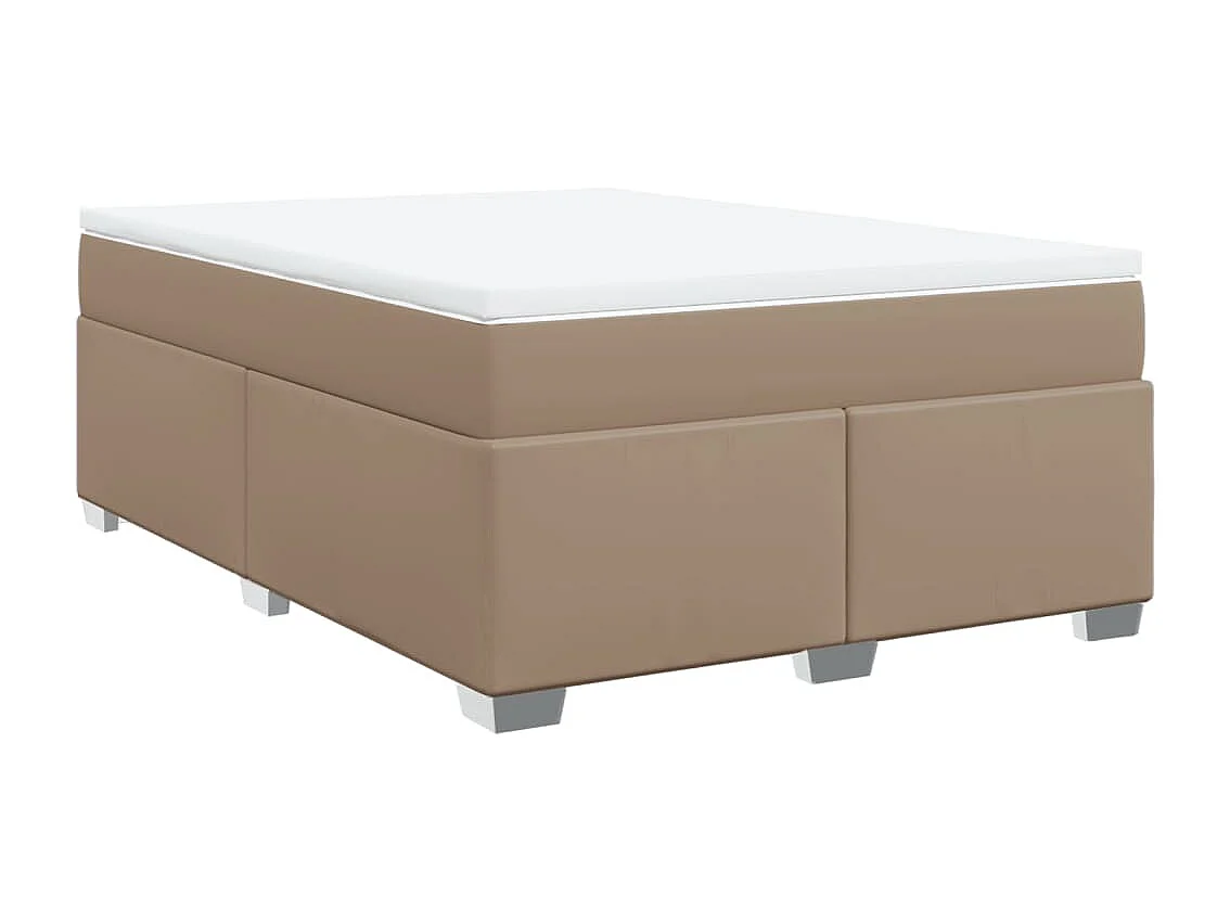 Boxspringbett Matratze Cappuccino-Braun 140x200cm Kunstleder