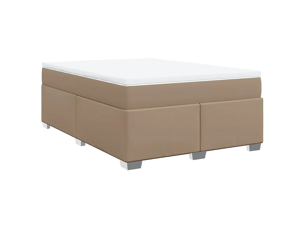 Giroletto a Molle con Materasso Cappuccino 140x200cm Similpelle