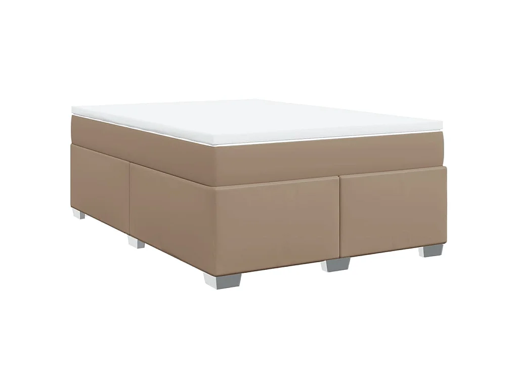 Boxspringbett Matratze Cappuccino-Braun 140x200cm Kunstleder