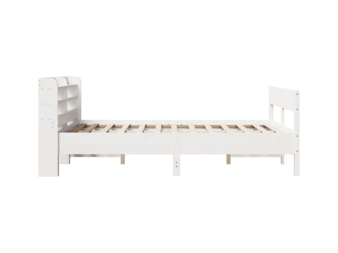 Cadre de lit sans matelas blanc 140x190 cm bois de pin massif