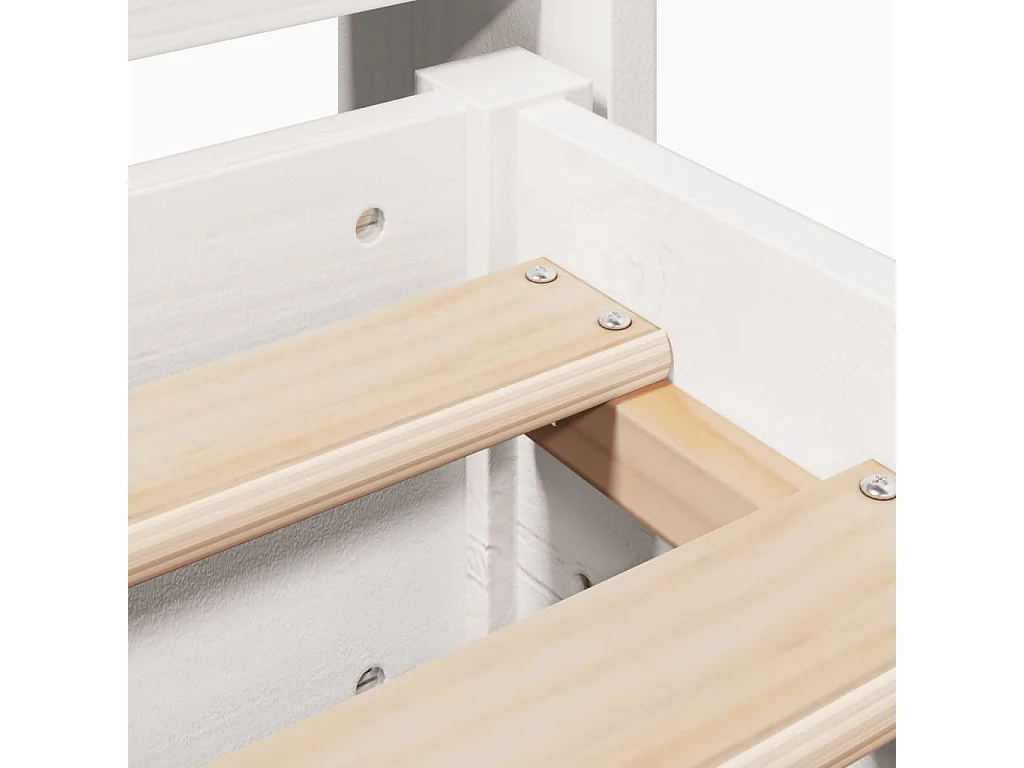 Bedframe zonder matras massief grenenhout wit 140x190 cm