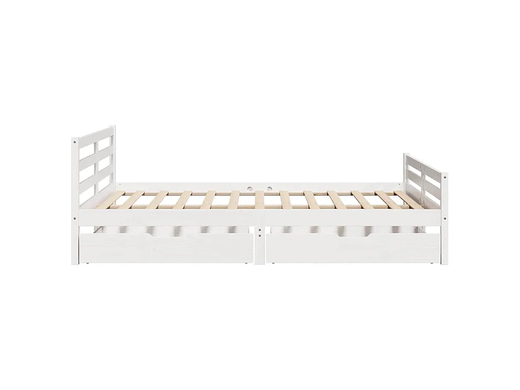 Letto senza Materasso Bianco 140x200 cm Legno Massello di Pino