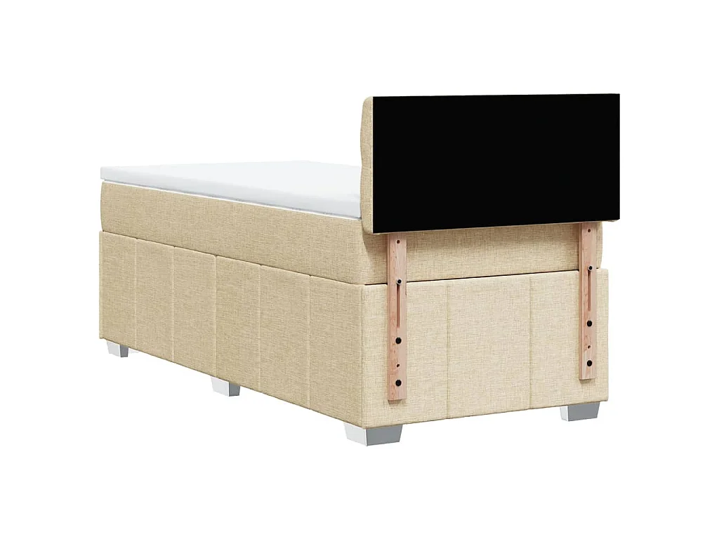 Boxspring met matras stof crèmekleurig 90x200 cm