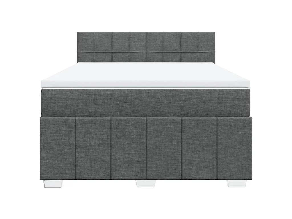 Boxspring met matras stof donkergrijs 140x200 cm