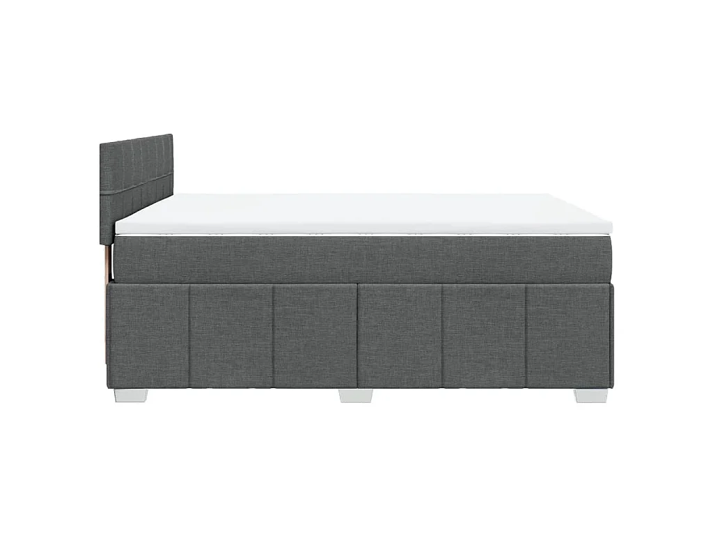 Boxspring met matras stof donkergrijs 140x200 cm