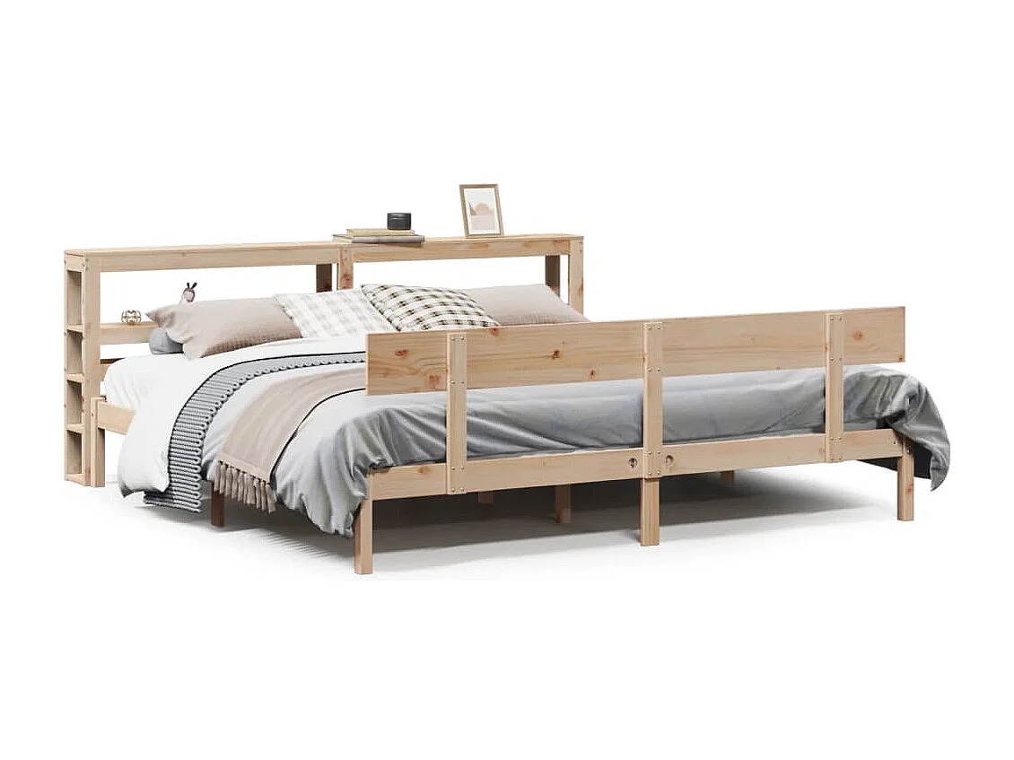Cadre de lit sans matelas 180x200 cm bois massif de pin