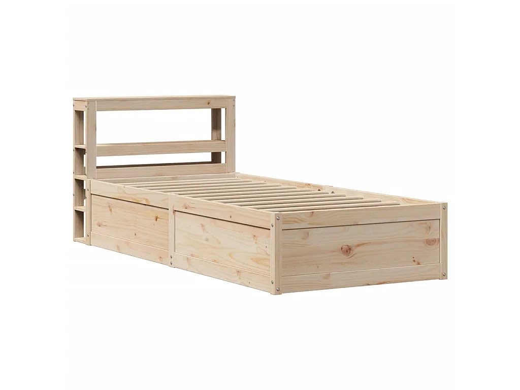 Estrutura de cama com cabeceira 90x190 cm pinho maciço