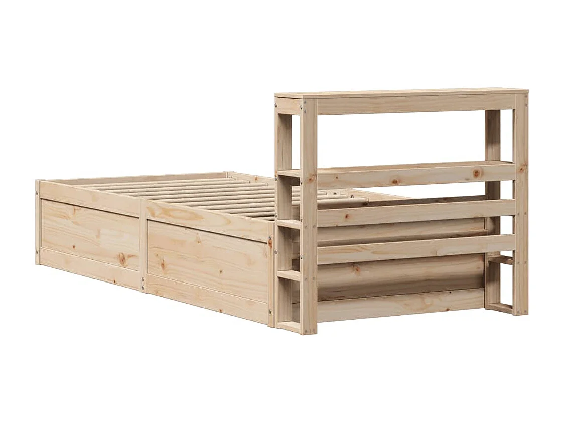 Estrutura de cama com cabeceira 90x190 cm pinho maciço