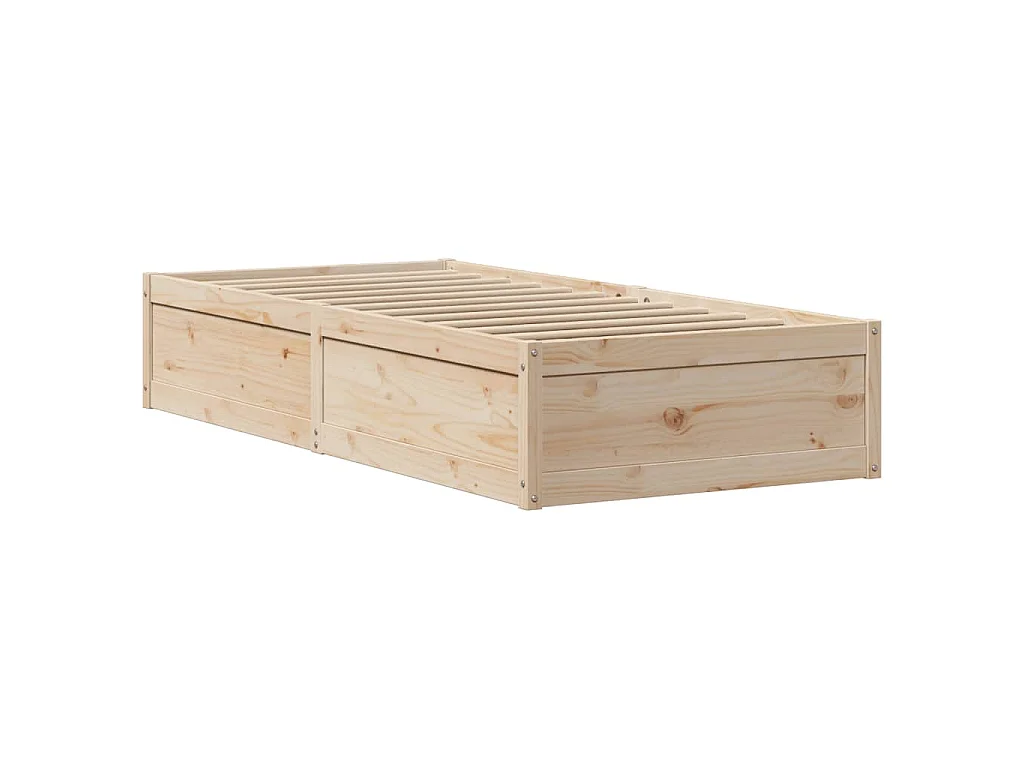 Bedframe met hoofdbord massief grenenhout 90x190 cm