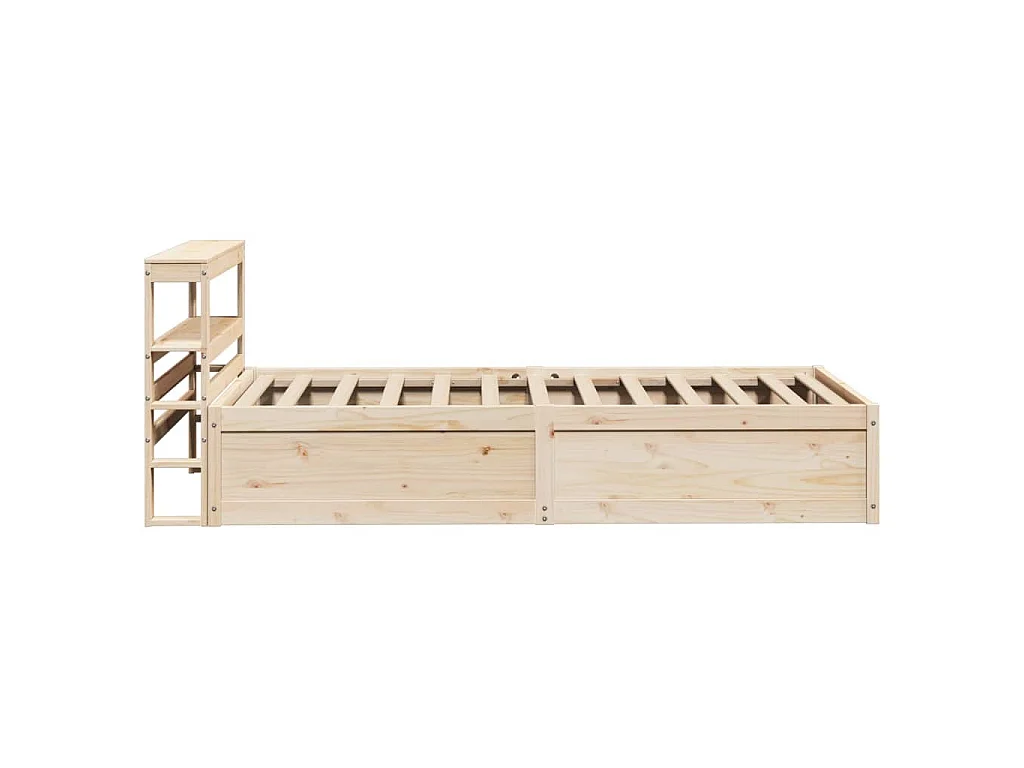 Bedframe met hoofdbord massief grenenhout 90x190 cm