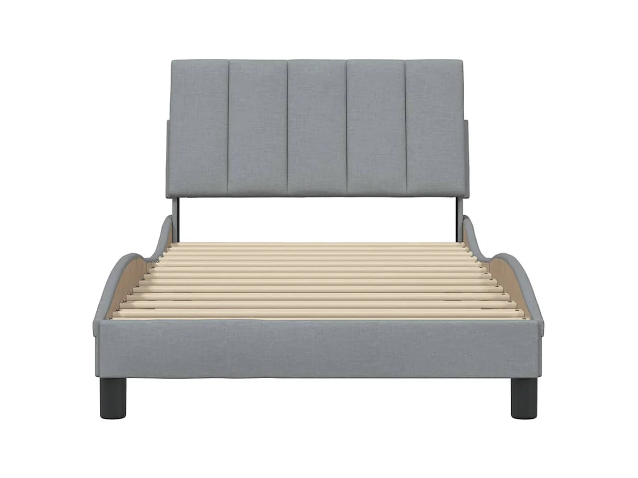 Bettgestell ohne Matratze "Hanko" Hellgrau 100x200 cm Stoff