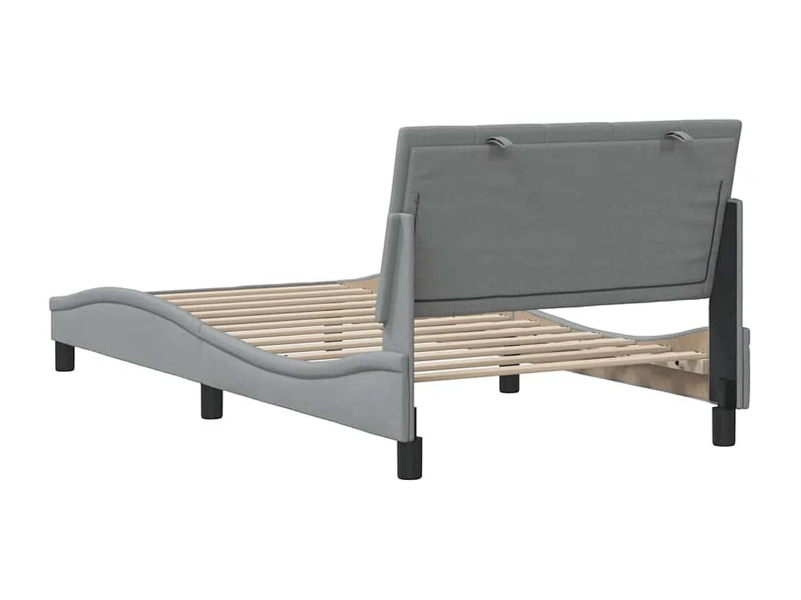 Bettgestell ohne Matratze "Hanko" Hellgrau 100x200 cm Stoff