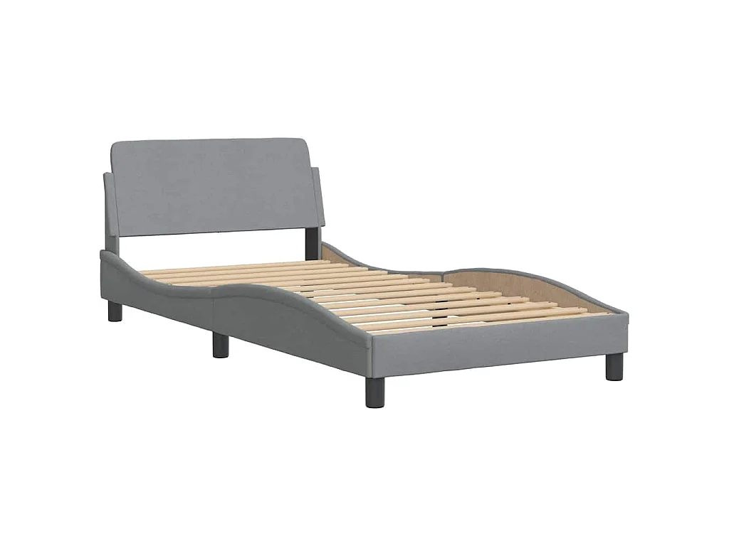 Bettgestell ohne Matratze "Hanko" Hellgrau 100x200 cm Stoff