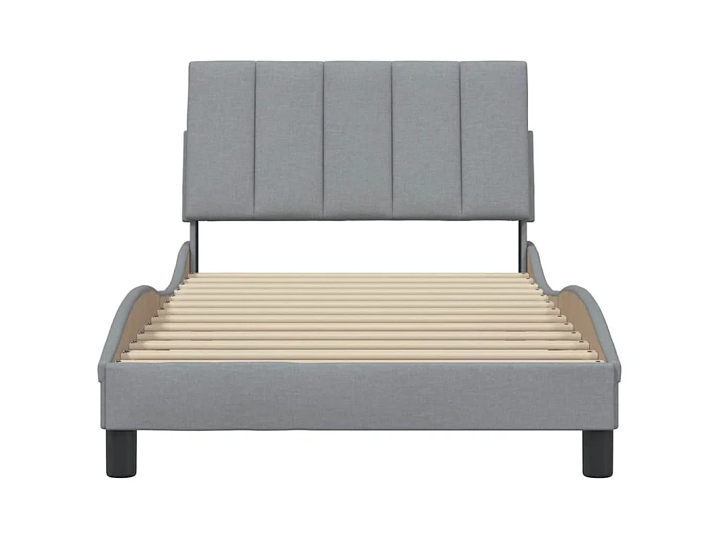 Bedframe zonder matras "Hanko" 100x200 cm stof lichtgrijs