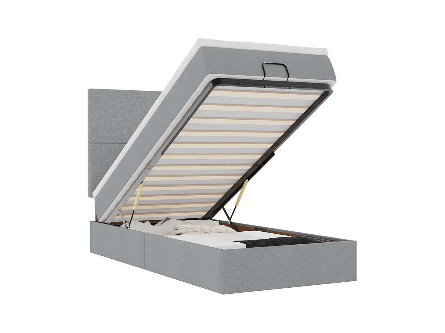 Struttura Letto Pouf con Materasso 90x190 cm in Tessuto