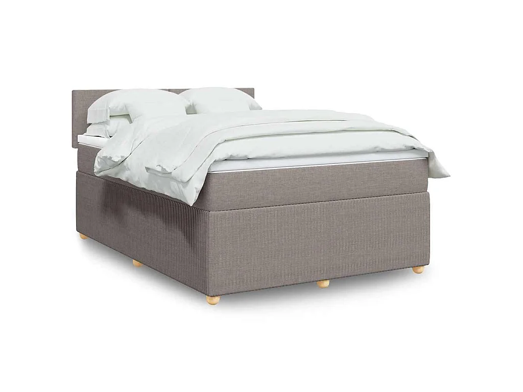 Boxspring met matras stof taupe 160x200 cm
