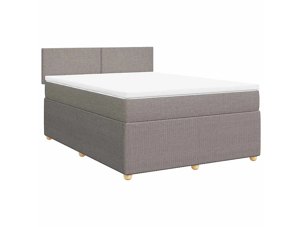 Sommier à lattes de lit avec matelas Taupe 160x200 cm Tissu