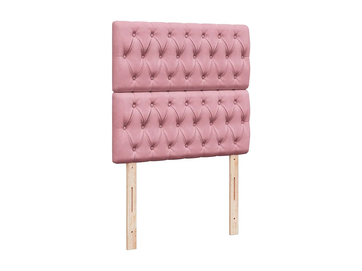 Struttura Letto Pouf con Materassi Rosa 90x190 cm in Velluto