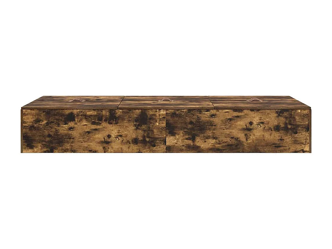 Cadre de lit avec rangement Chêne fumé 90 x 200 cm