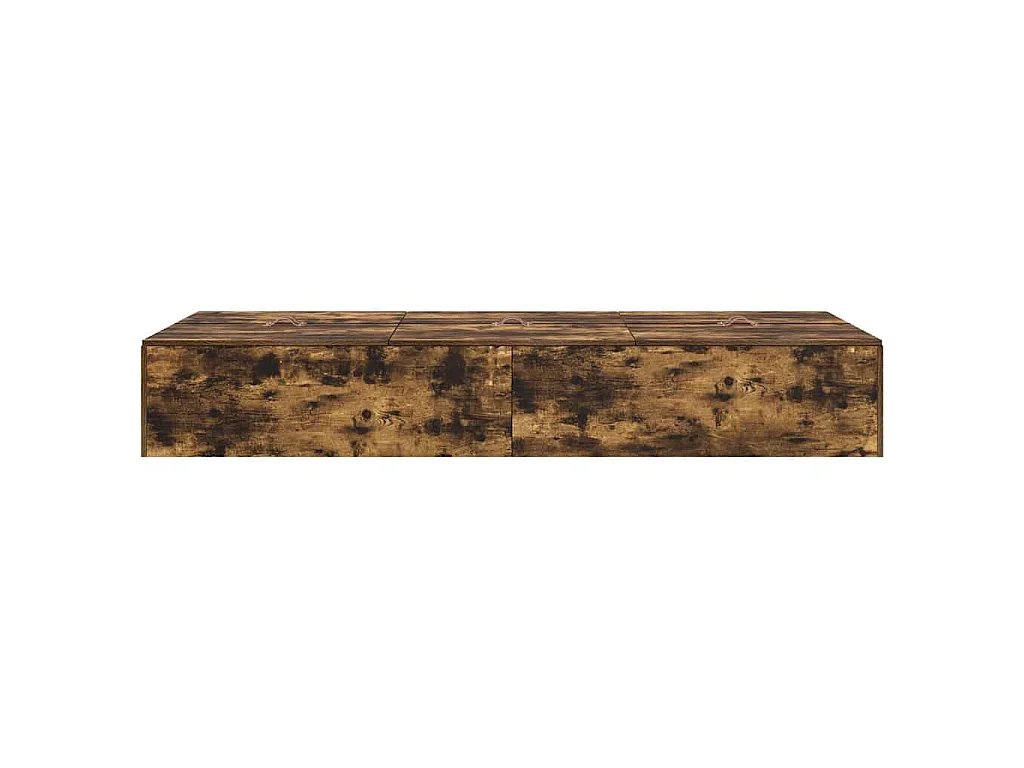 Cadre de lit avec rangement Chêne fumé 90 x 200 cm